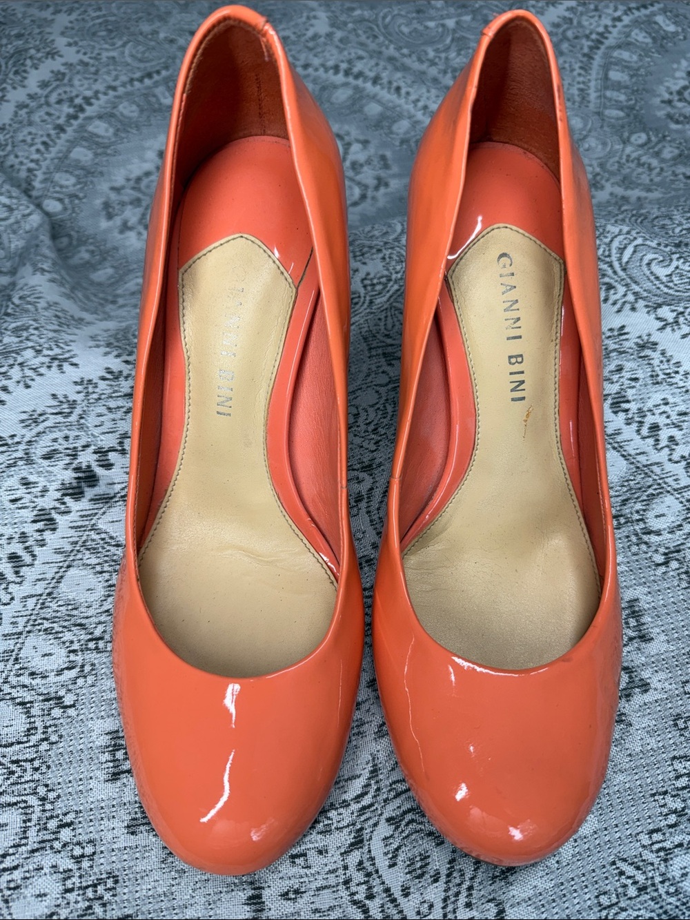 Gianni Bini Orange Patent Leather Pumps - Size 8